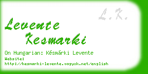 levente kesmarki business card
