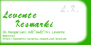 levente kesmarki business card